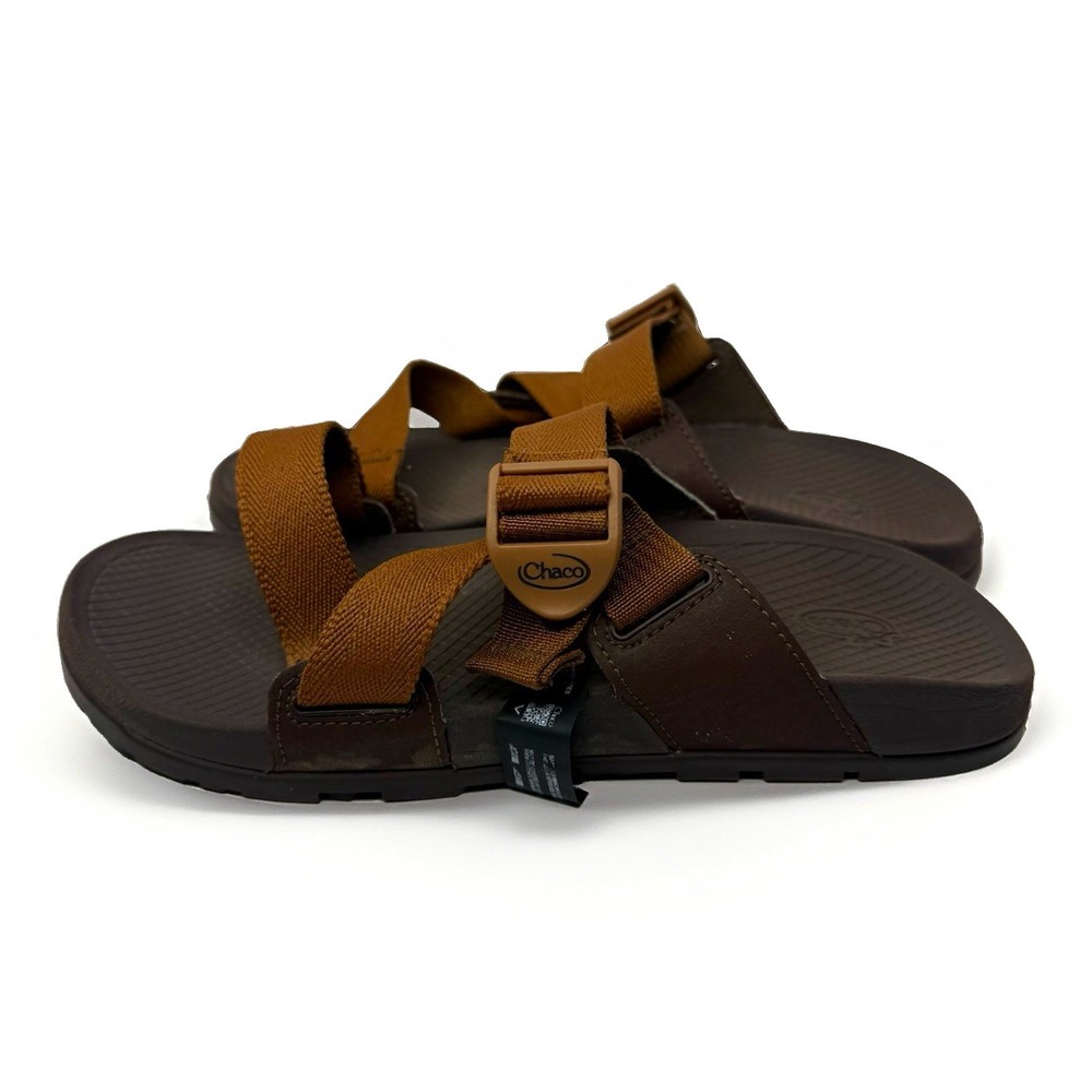 Chaco Men's Brown Slide Sandals Adjustable Strap Buckle Logo size 8